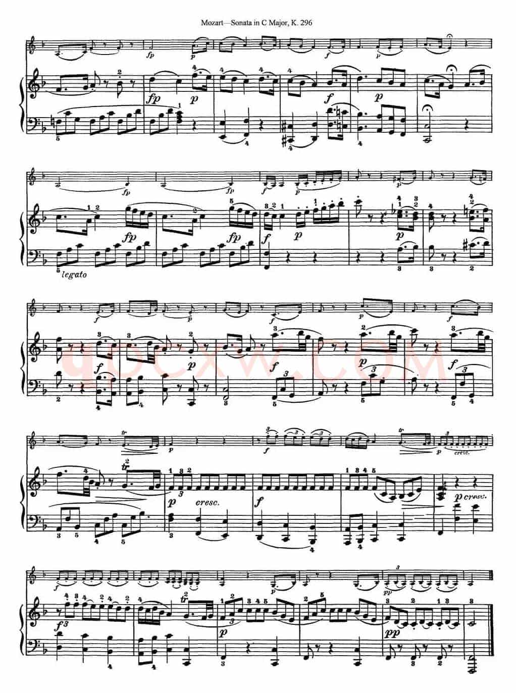 Violin Sonata in C Major K.296（小提琴+钢琴伴奏）