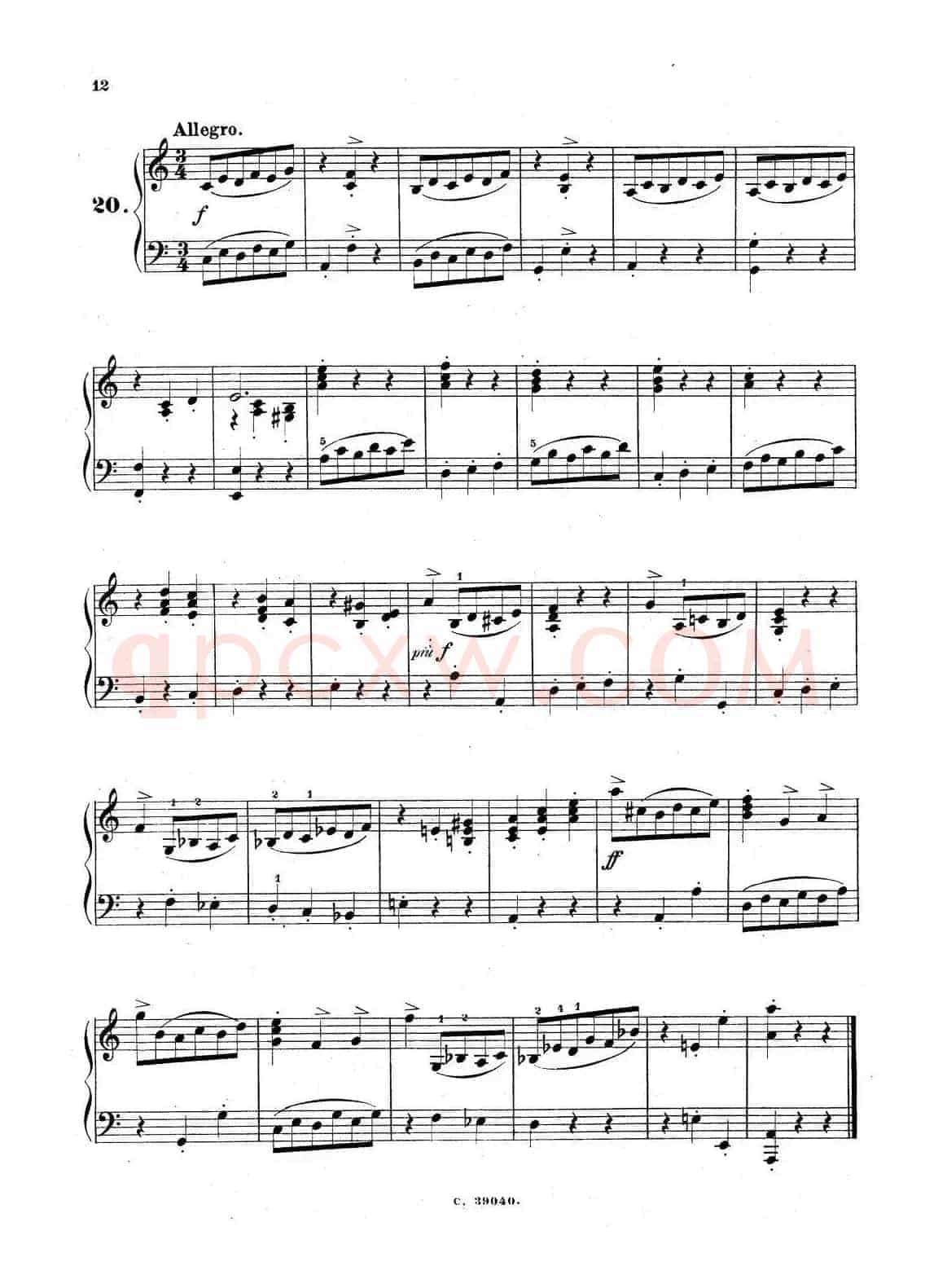 36 Etudes Rhythmiques et Melodiques Op.105（36首节奏与旋律练习曲 16—20）