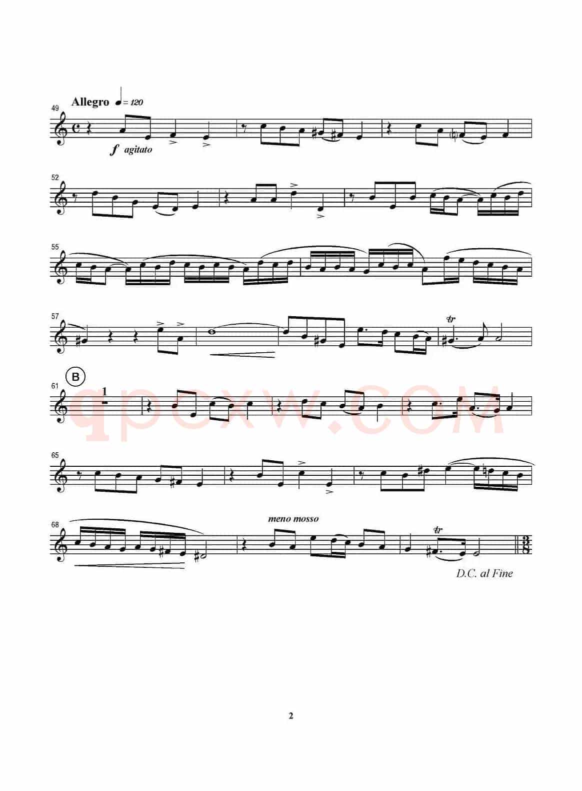 Piangero la sorte mia（小号谱）