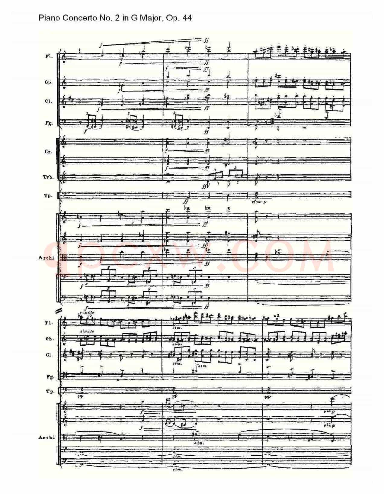 G大调第二钢琴协奏曲, Op.44第一乐章(二)