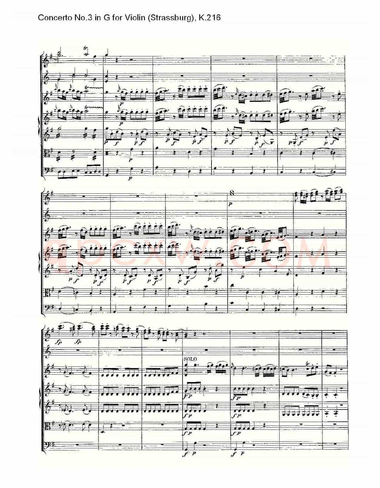 Concerto No.3 in G for Violin K.216(G调小提琴第三协奏曲, K)