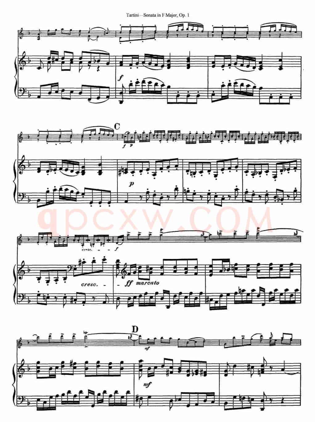 Violin Sonata in F Major Op.1（小提琴+钢琴伴奏）
