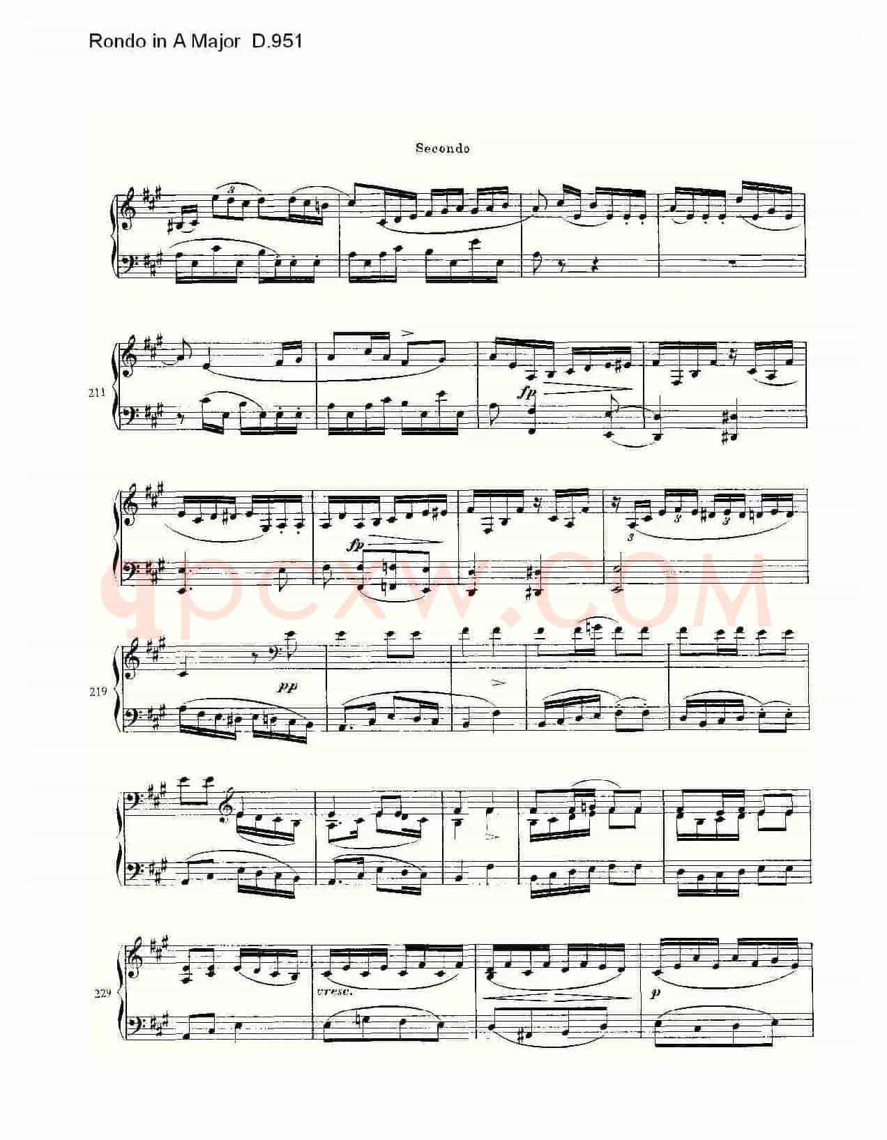 Rondo in A Major D.951(A大调回旋曲D.951)