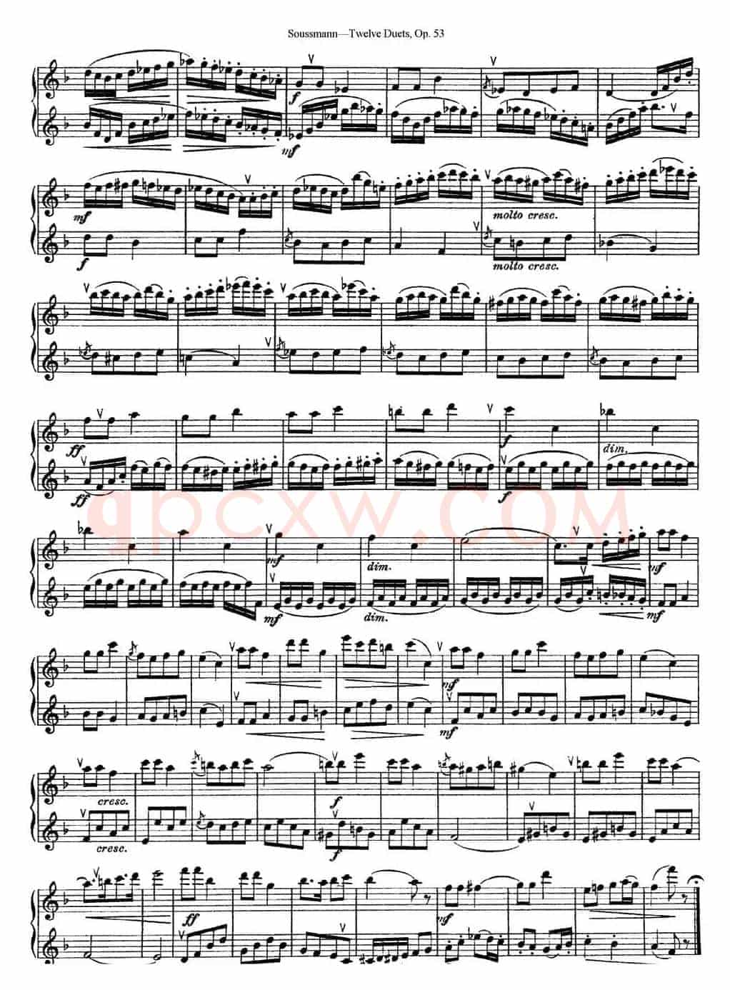 苏斯曼12首长笛重奏曲Op.53（NO.12）