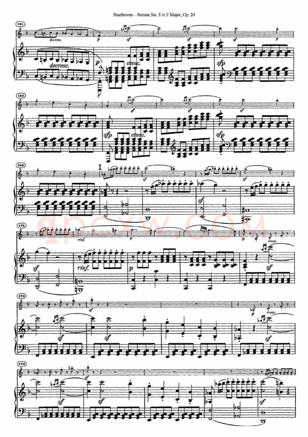 Violin Sonata No.5 in F Major Op.24（小提琴+钢琴伴奏）