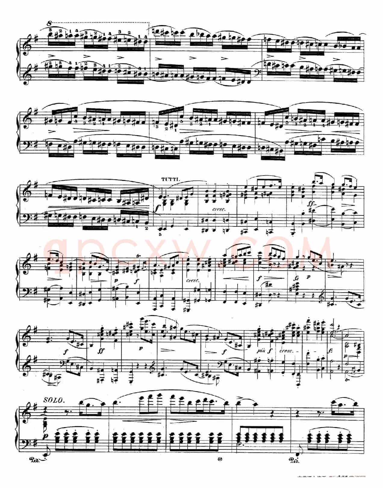 e小调第一钢琴协奏曲 Op.11(钢琴独奏版·第一乐章)