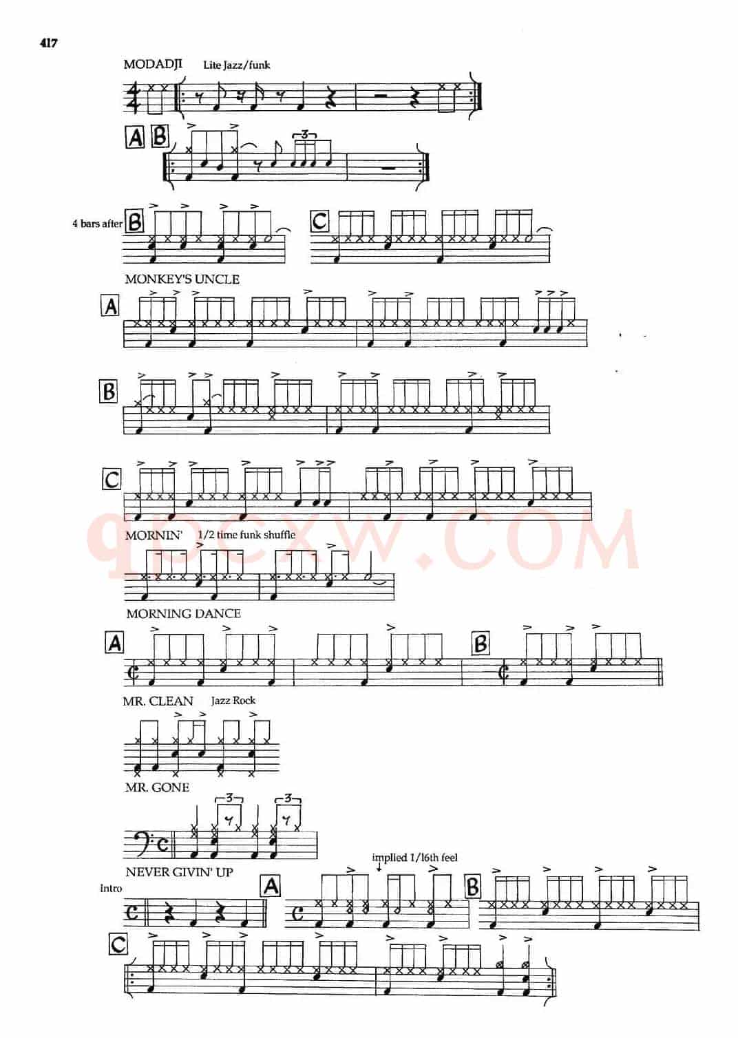APPENDIXI - sample Drun Parts（爵士钢琴曲）