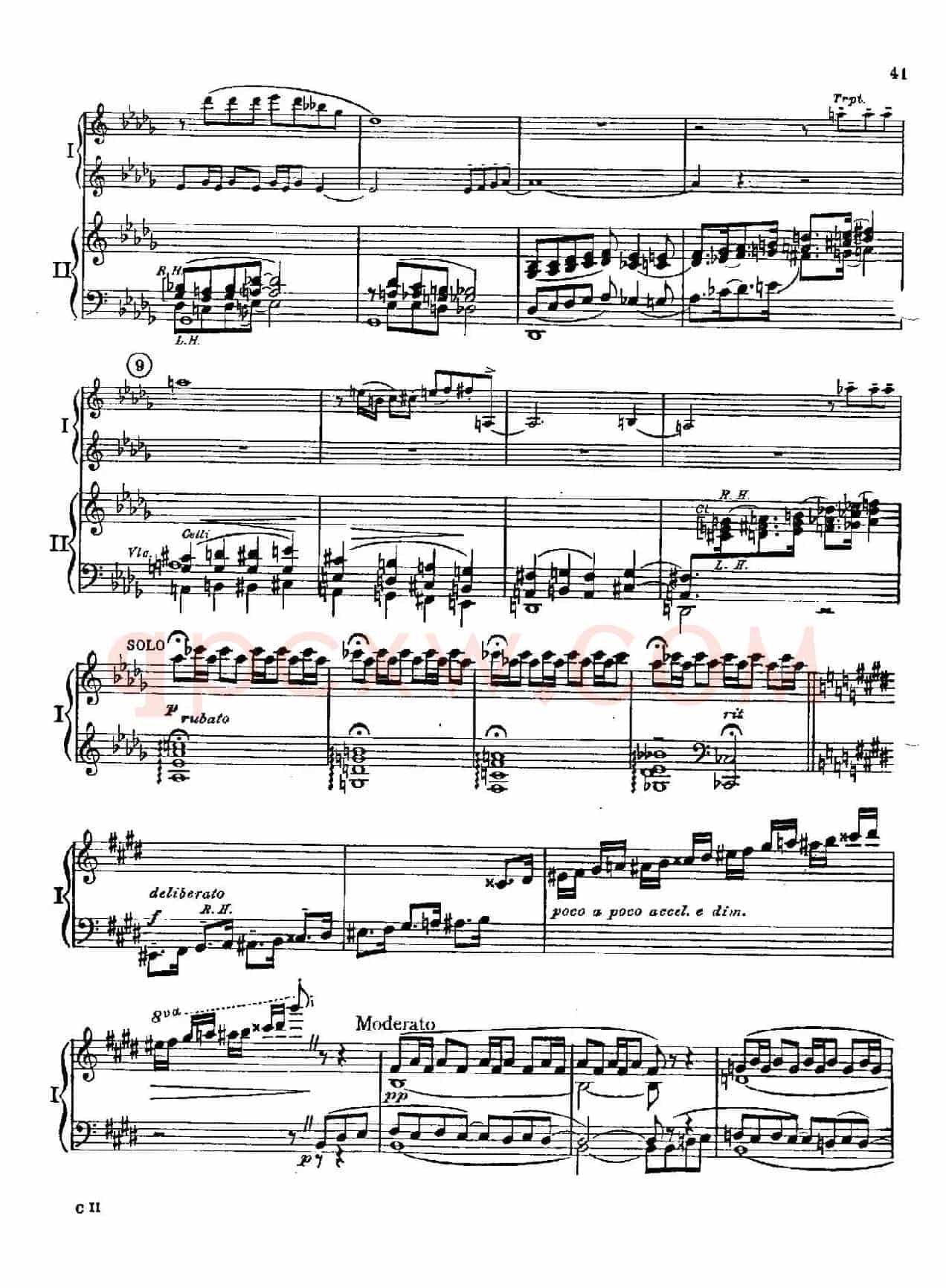 F大调爵士钢琴协奏曲（美版双钢琴原谱 P41—50）