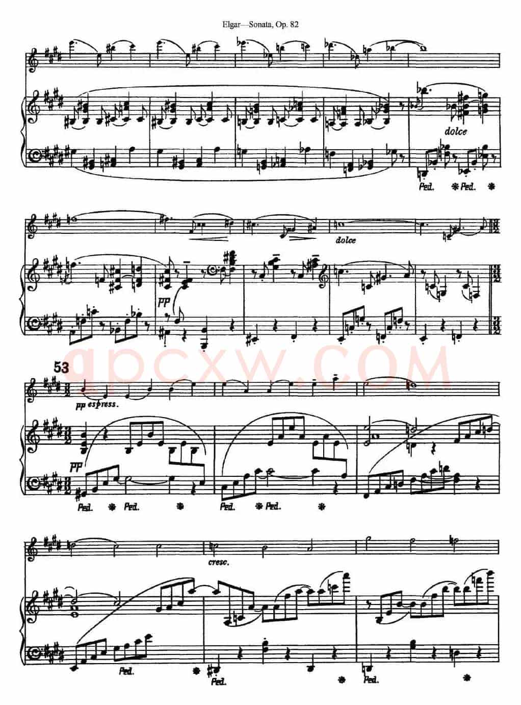 Violin Sonata Op.82（小提琴+钢琴伴奏）