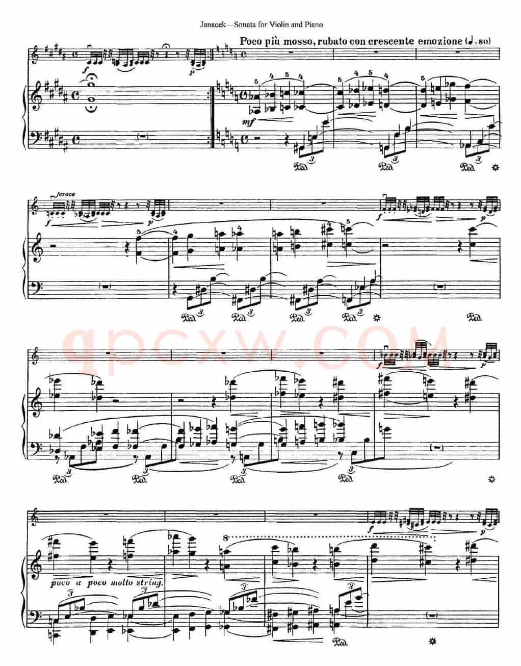 Janacek Sonata for Violin（小提琴+钢琴伴奏）