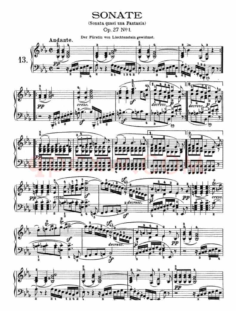SONATE（第十三钢琴奏鸣曲-Op.27 No.1）