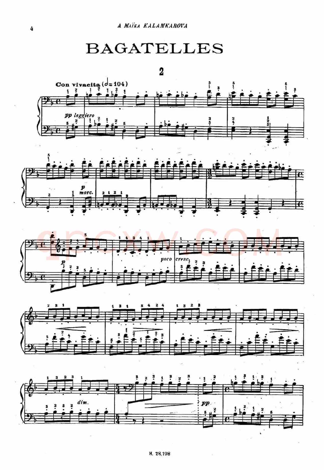 Tcherepnin - 10 Bagatelles Op.5(齐尔品-10首小品·2)