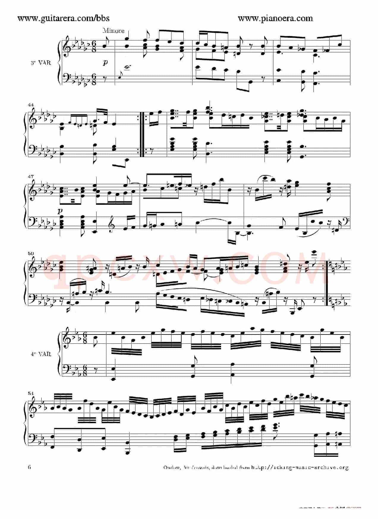 Air Ecossais Varie Op.5（苏格兰歌调变奏曲）