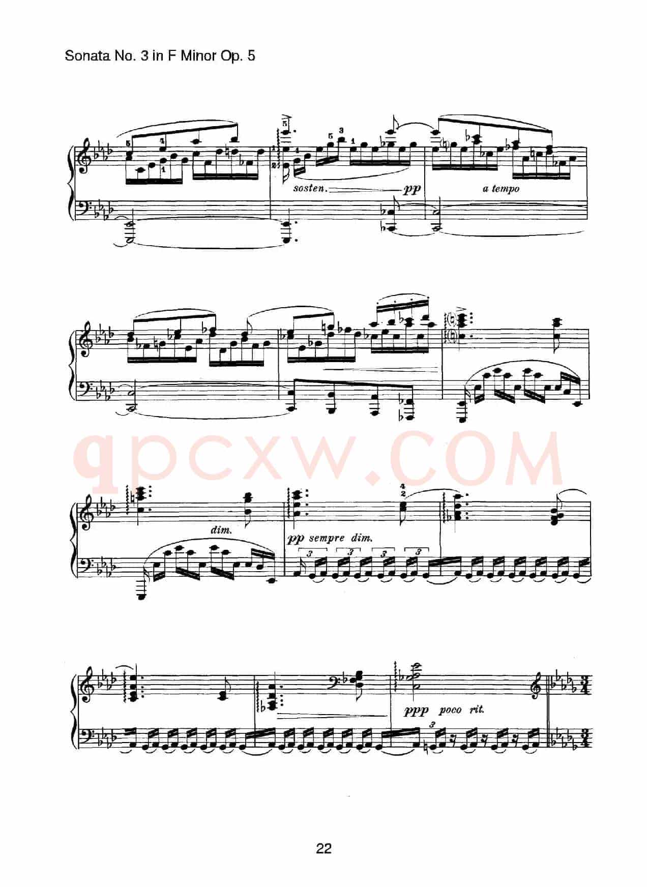 Piano Sonata No.3 in f Minor Op.5(f小调第三钢琴奏鸣曲)