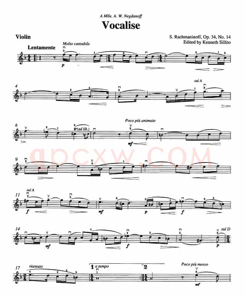 Vocalise Op.34 No.14（版本二）