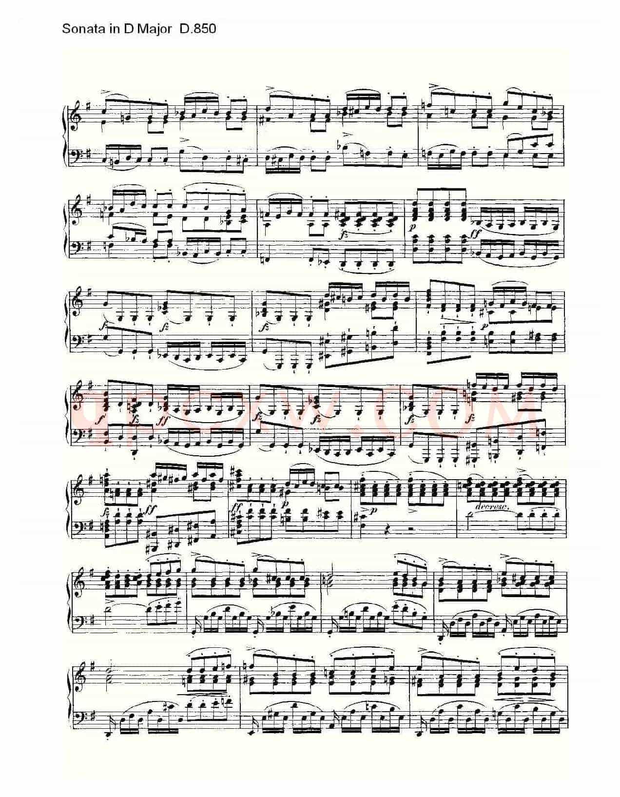 Sonata in D Major D.850（D大调奏鸣曲 D.850）