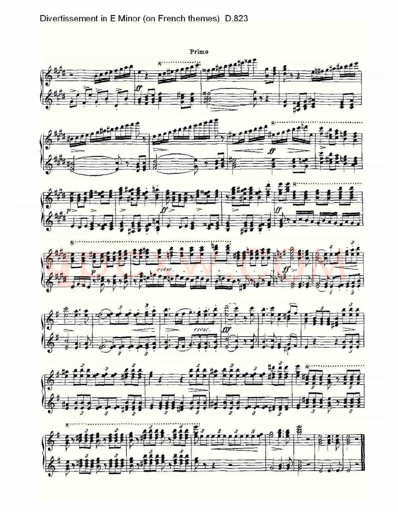 Divertissement in E Minor(on French themes)