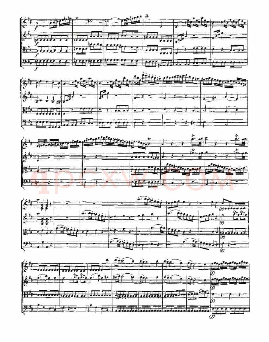 Quartet No. 2 in D Major, K. 155.（D大调第二弦乐四重奏）