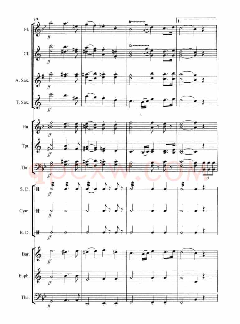 婚礼进行曲（管乐合奏总谱）