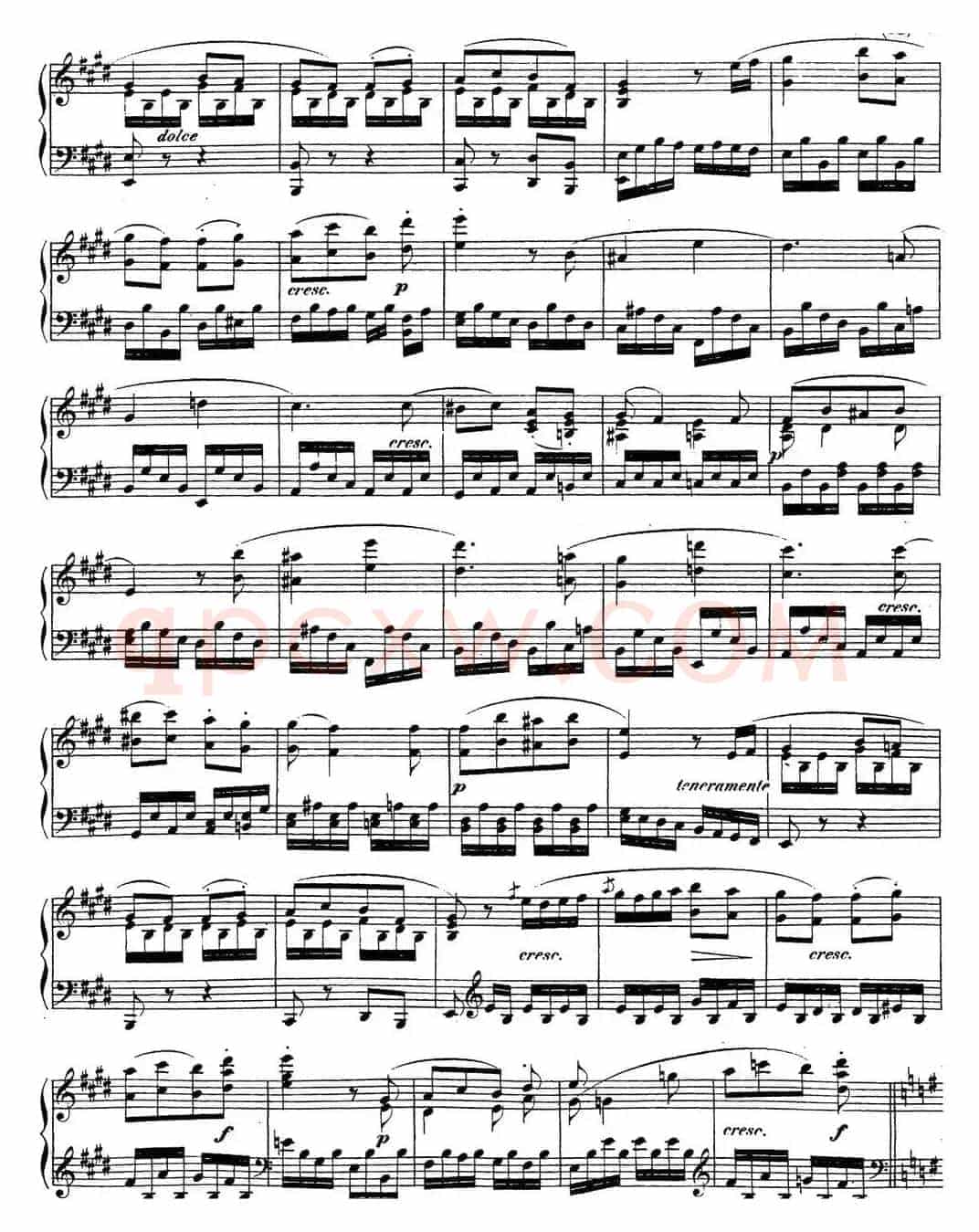 贝多芬钢琴奏鸣曲27 e小调 Op.90 E minor