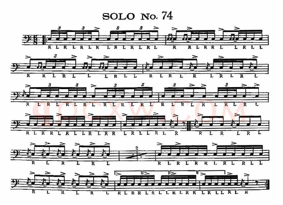 美国军鼓 SOLO No.71-75（爵士鼓谱）