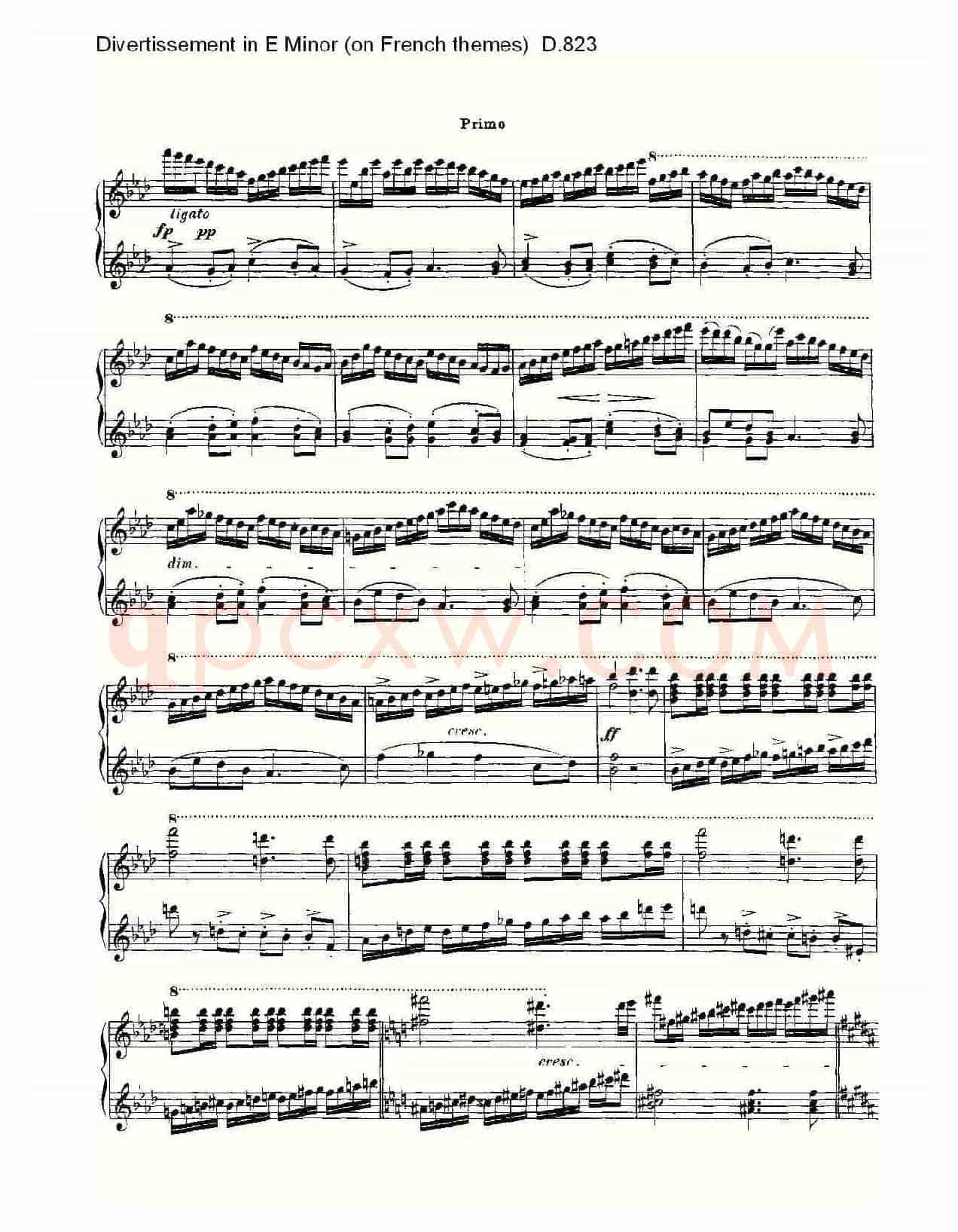 Divertissement in E Minor(on French themes)