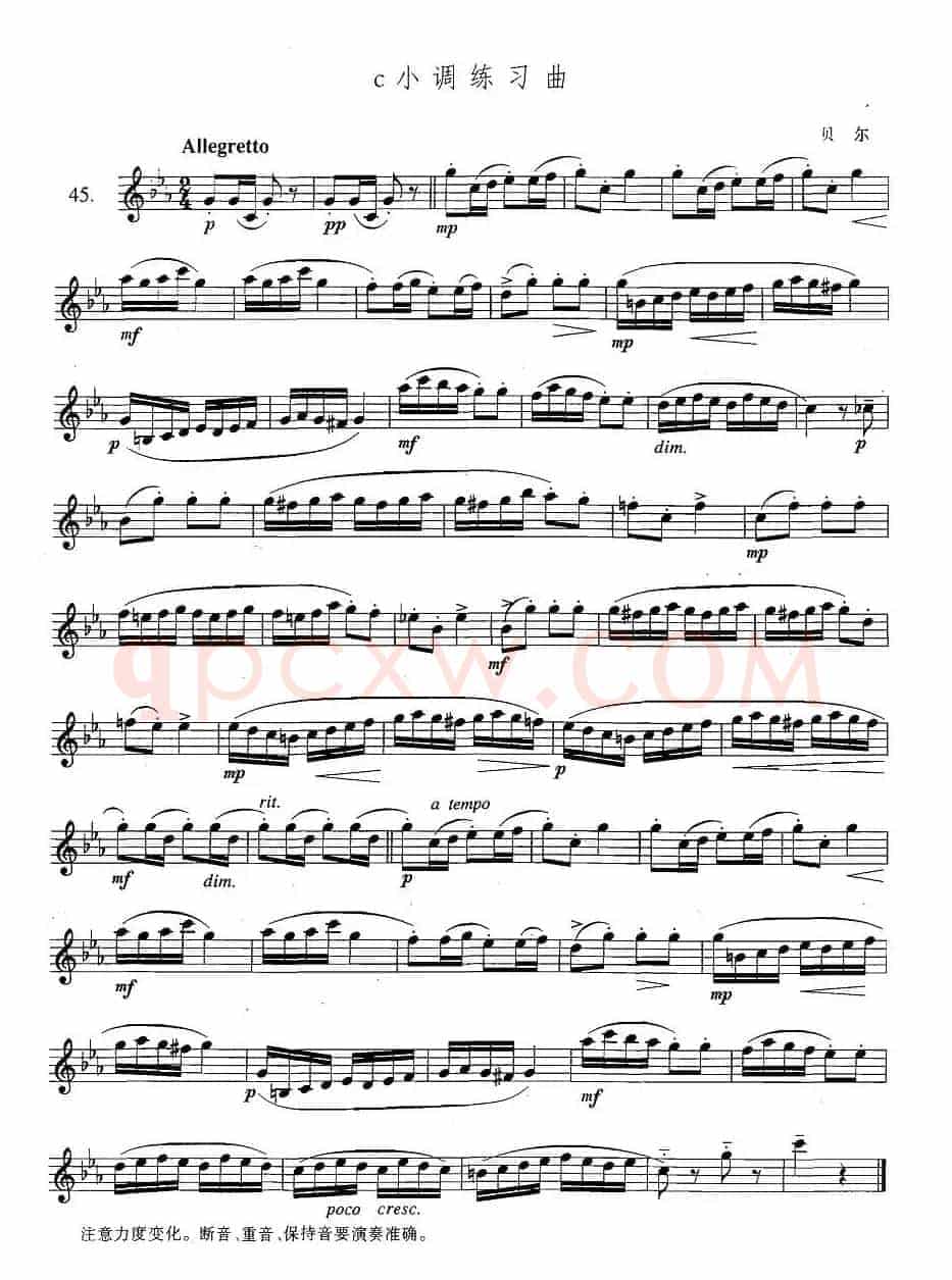 萨克斯练习曲合集（3—45）c小调练习曲