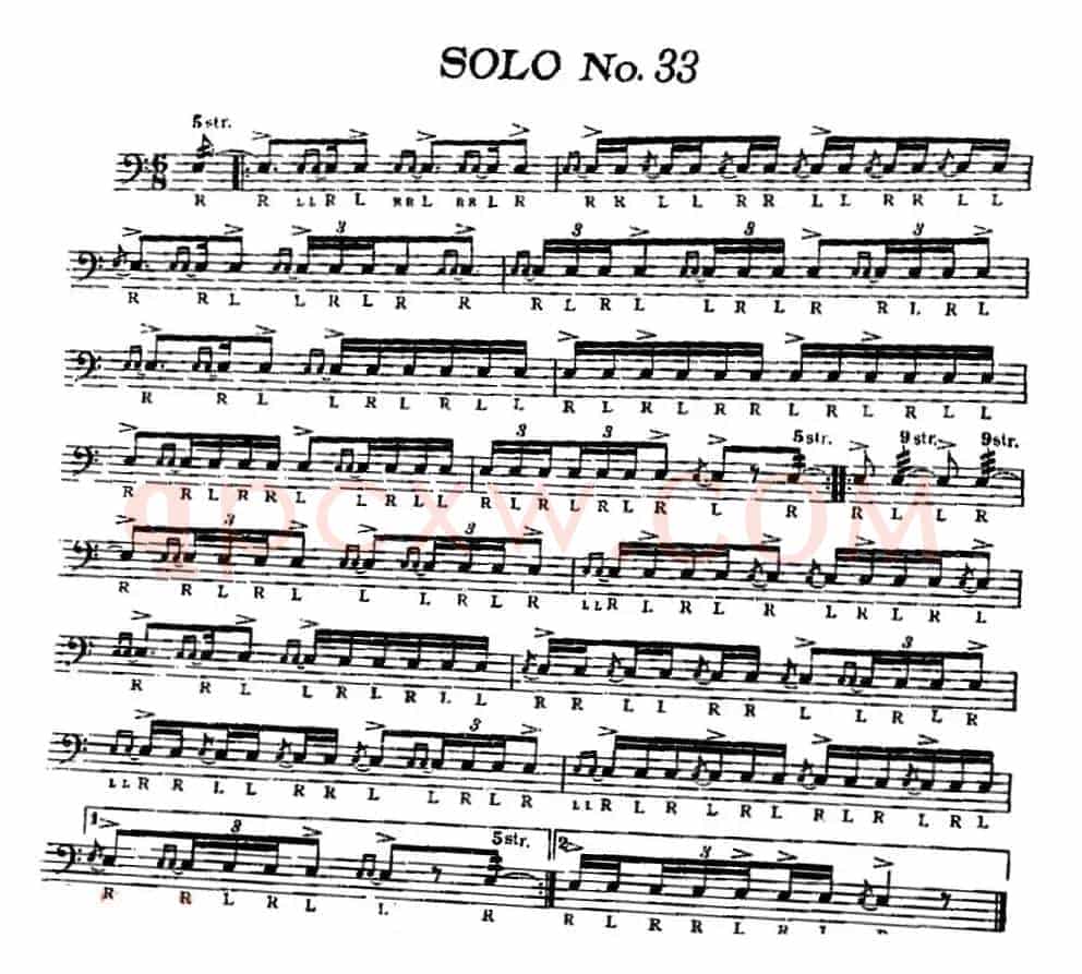 美国军鼓 SOLO No.31-35（爵士鼓谱）