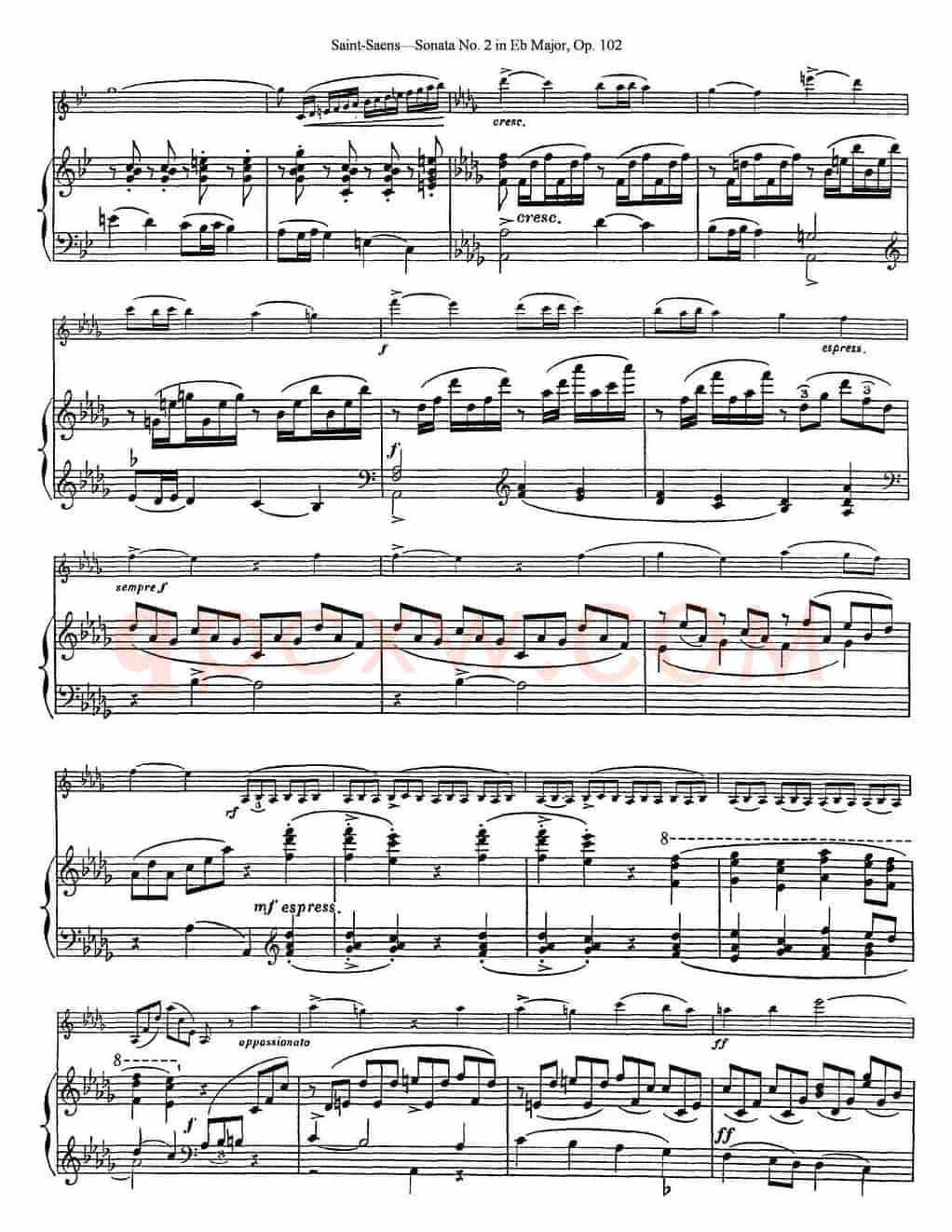 Violin Sonata No.2 in Eb Major Op.102（小提琴+钢琴伴奏）