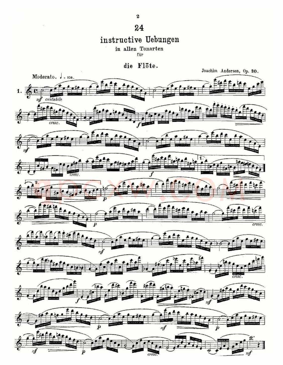 Andersen etude op30 之1—12（练习曲作品30号）