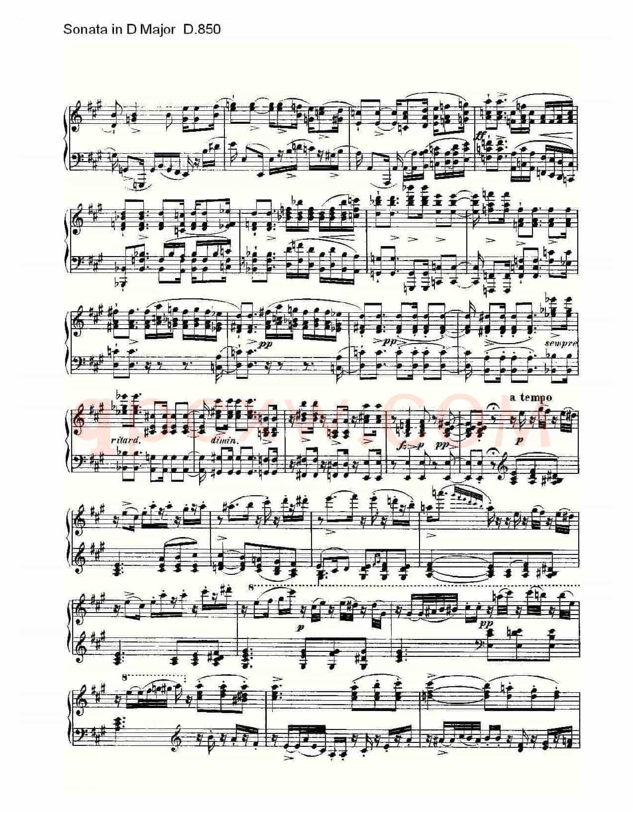 Sonata in D Major D.850（D大调奏鸣曲 D.850）