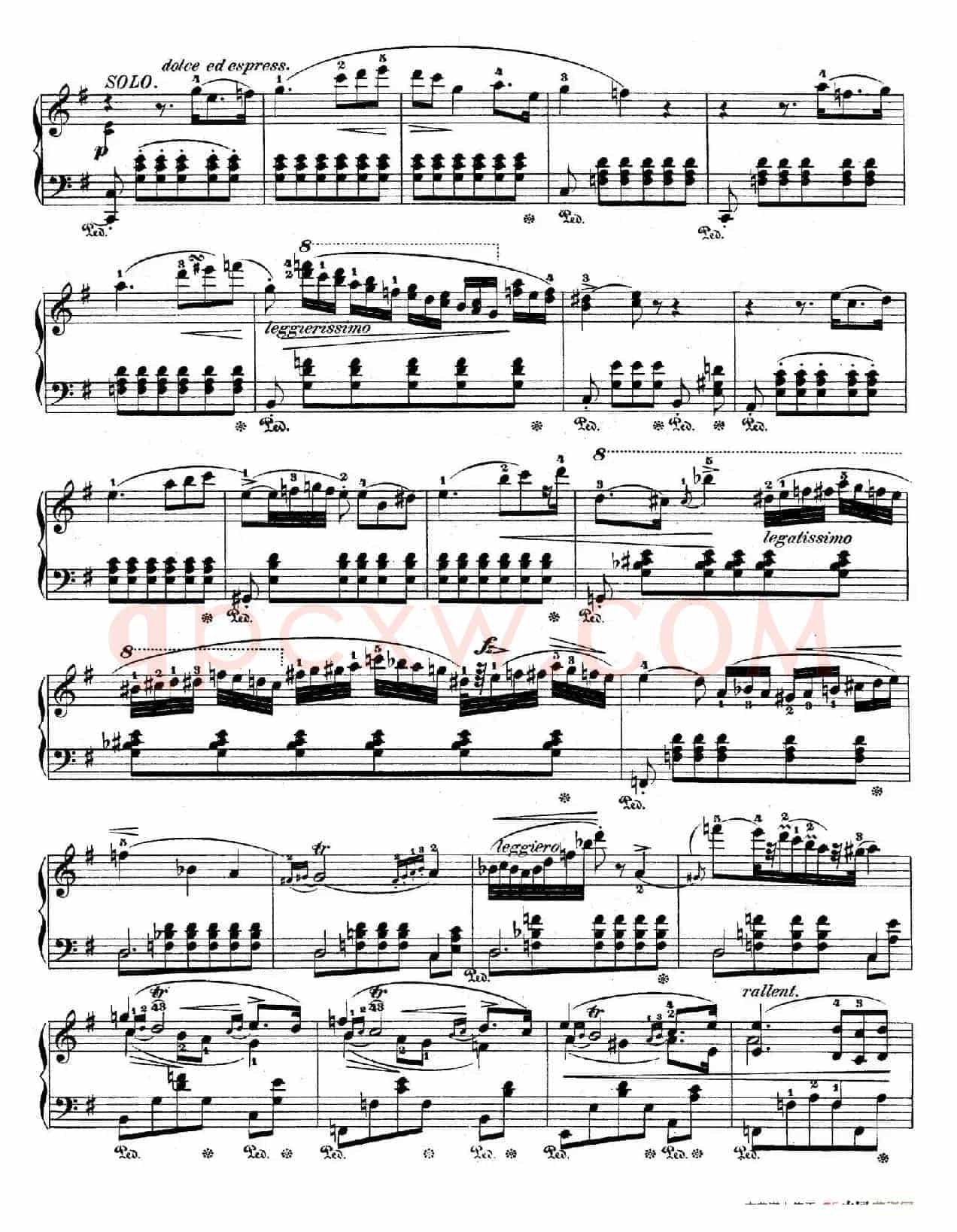 e小调第一钢琴协奏曲 Op.11(钢琴独奏版·第一乐章)
