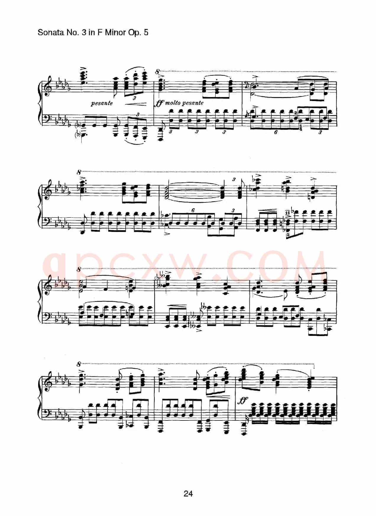 Piano Sonata No.3 in f Minor Op.5(f小调第三钢琴奏鸣曲)