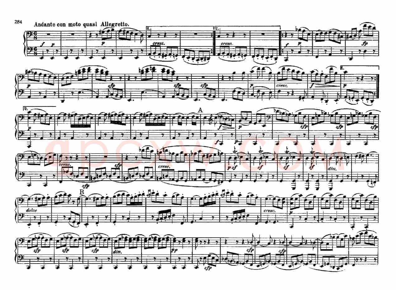 String Quartet No.9 in C Major Op.59-3 - 4 Hands(C大调第九弦乐四重奏·四手联弹)