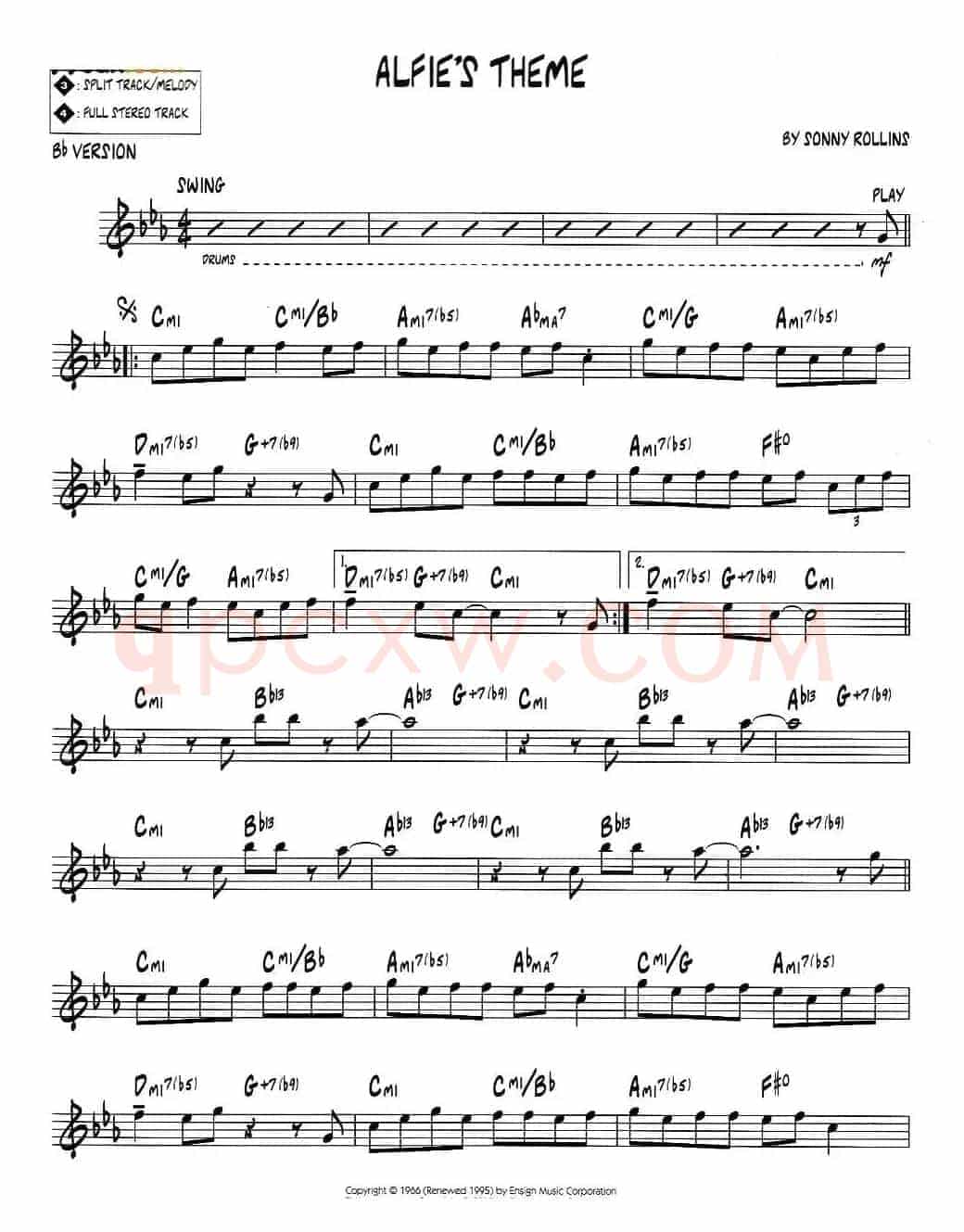 ALFIE'S THEME（jazz系列萨克斯谱）