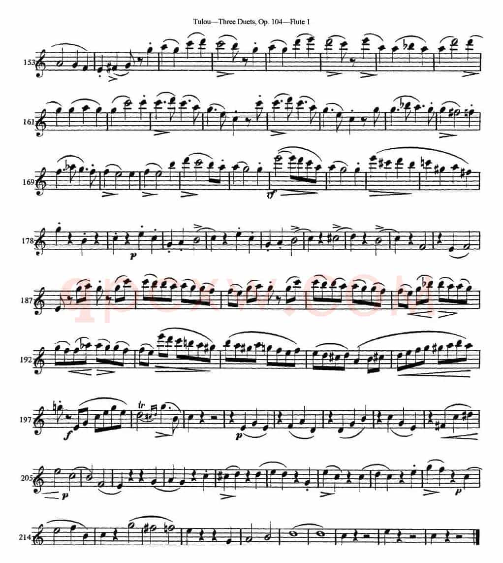 图露三首长笛简易重奏曲Op.104（Flute 1）（NO.1）