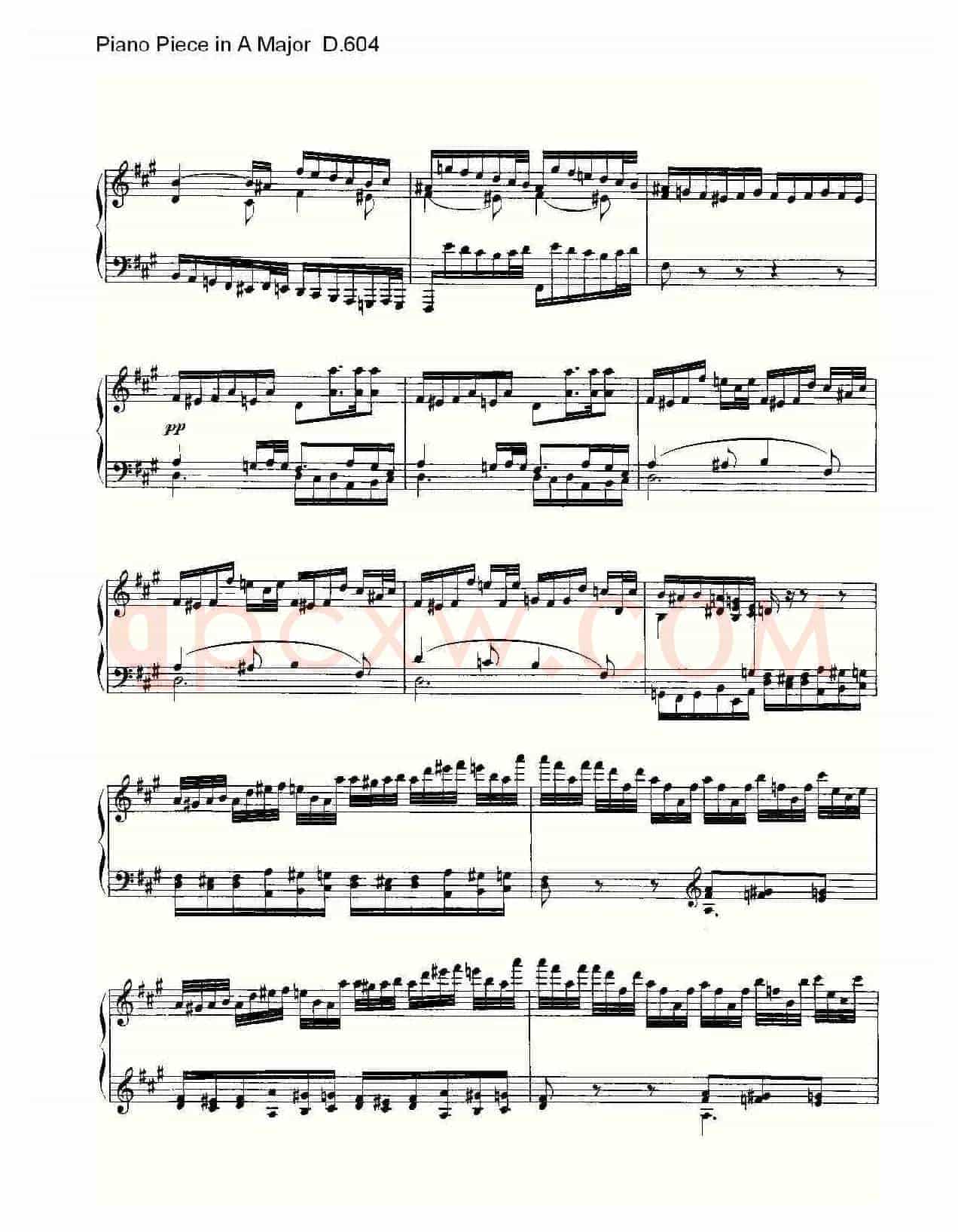 Piano Piece in A Major D.604（A大调钢琴联奏 D.604）