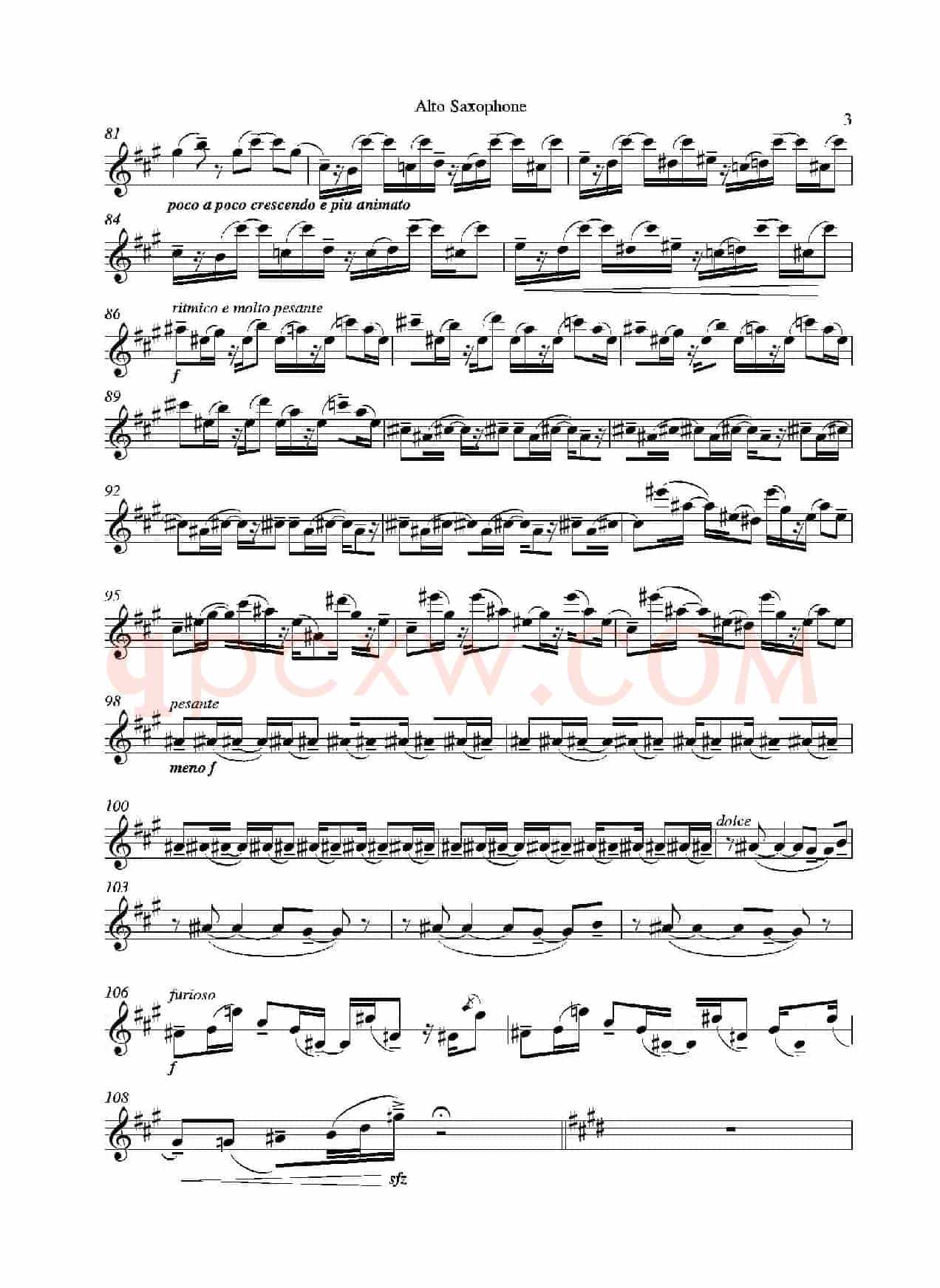 Grigri（四重奏中音萨克斯分谱）