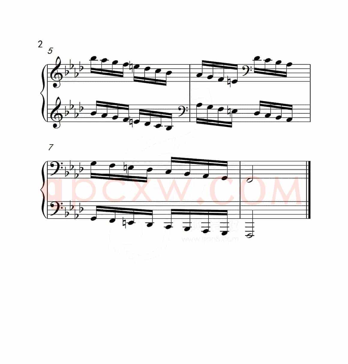 第六级 f小调音阶（中国音乐学院钢琴考级作品1~6级）