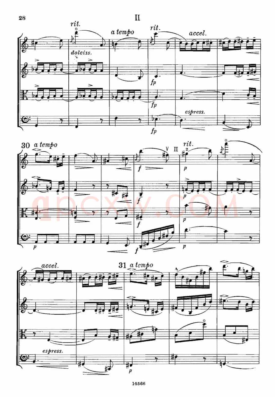 QUARTET Op.83(第二部分)(弦乐四重奏)