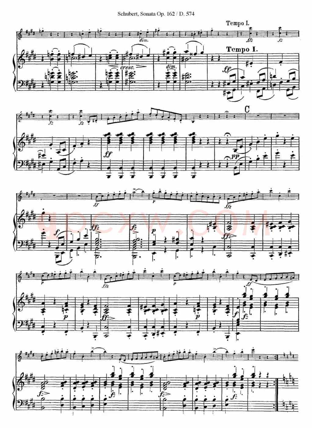 Violin Sonata in A major Op.162 D.574（小提琴+钢琴伴奏）