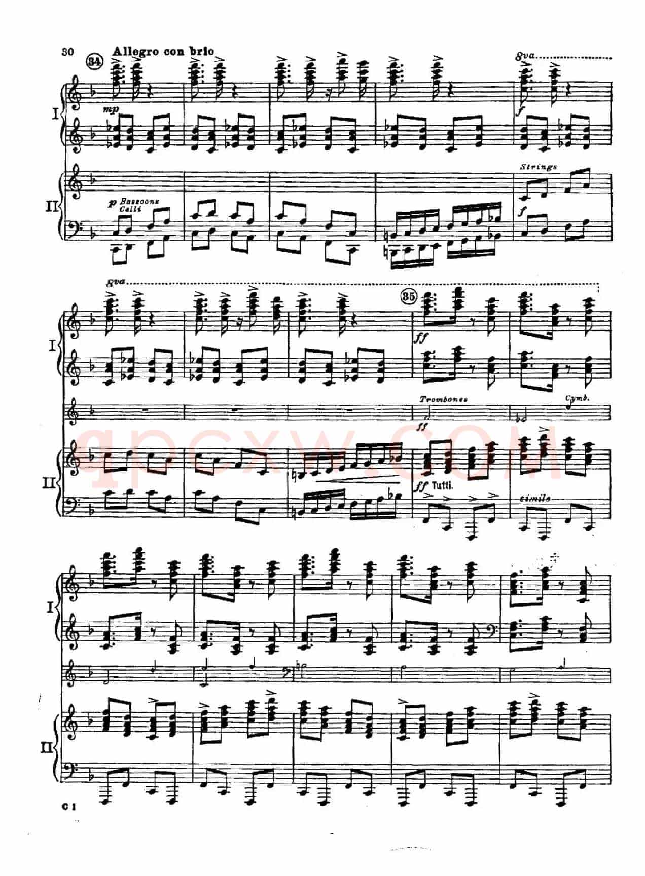 F大调爵士钢琴协奏曲（美版双钢琴原谱 P31—40）
