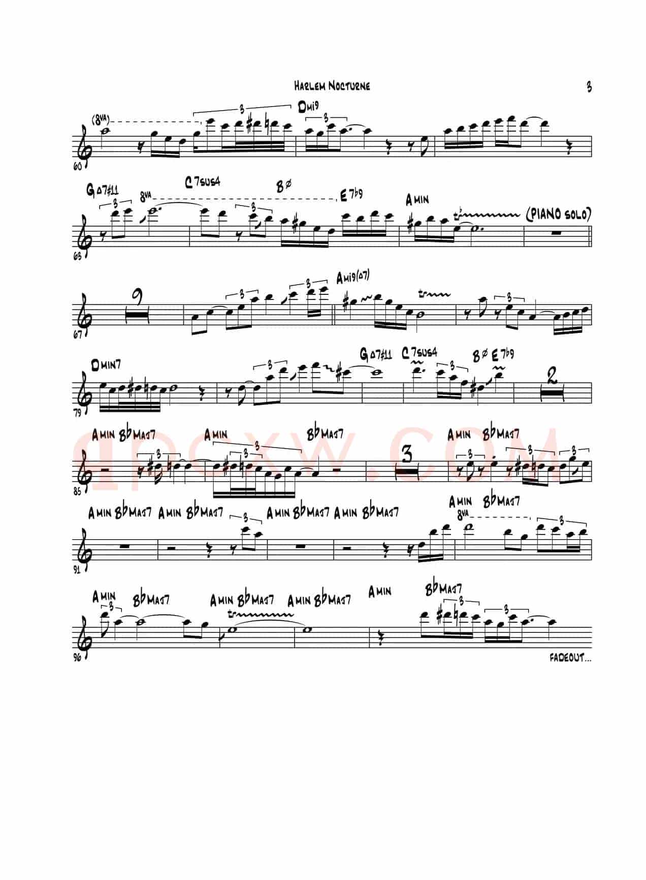 Harlem Nocturne（次中音萨克斯）
