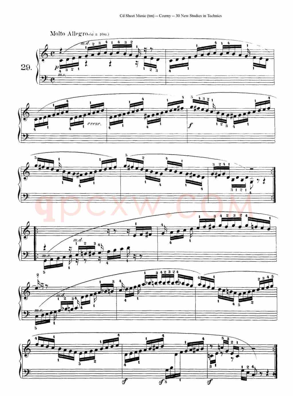 Czerny - 30 New Studies - 29（车尔尼Op849 - 30首练习曲）