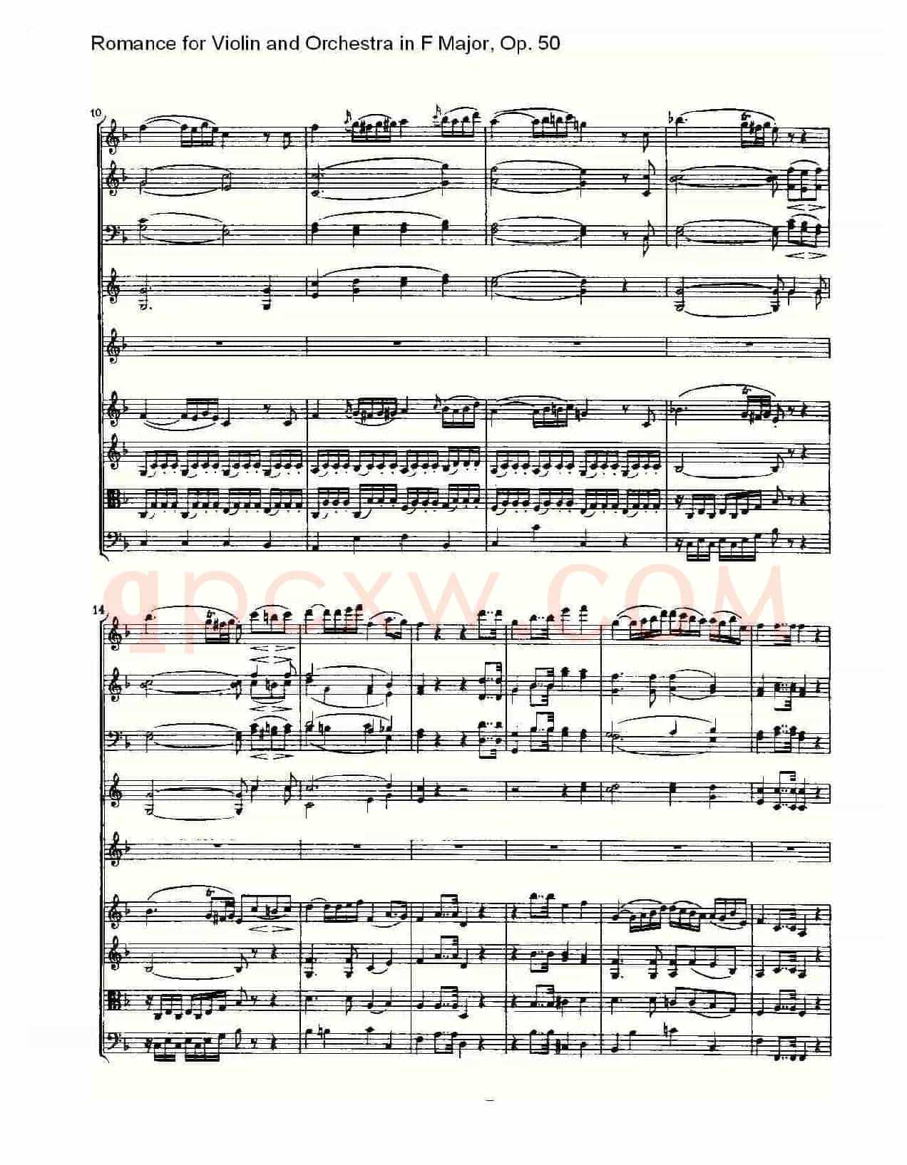 小提琴与管弦乐奏F大调浪漫曲 Op.50