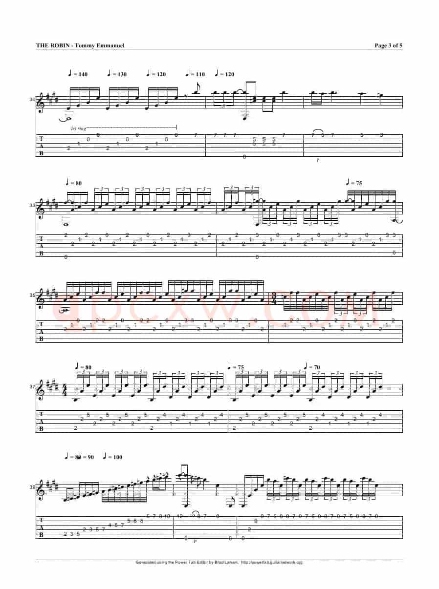 tommy emmanuel：the robin（指弹吉它）