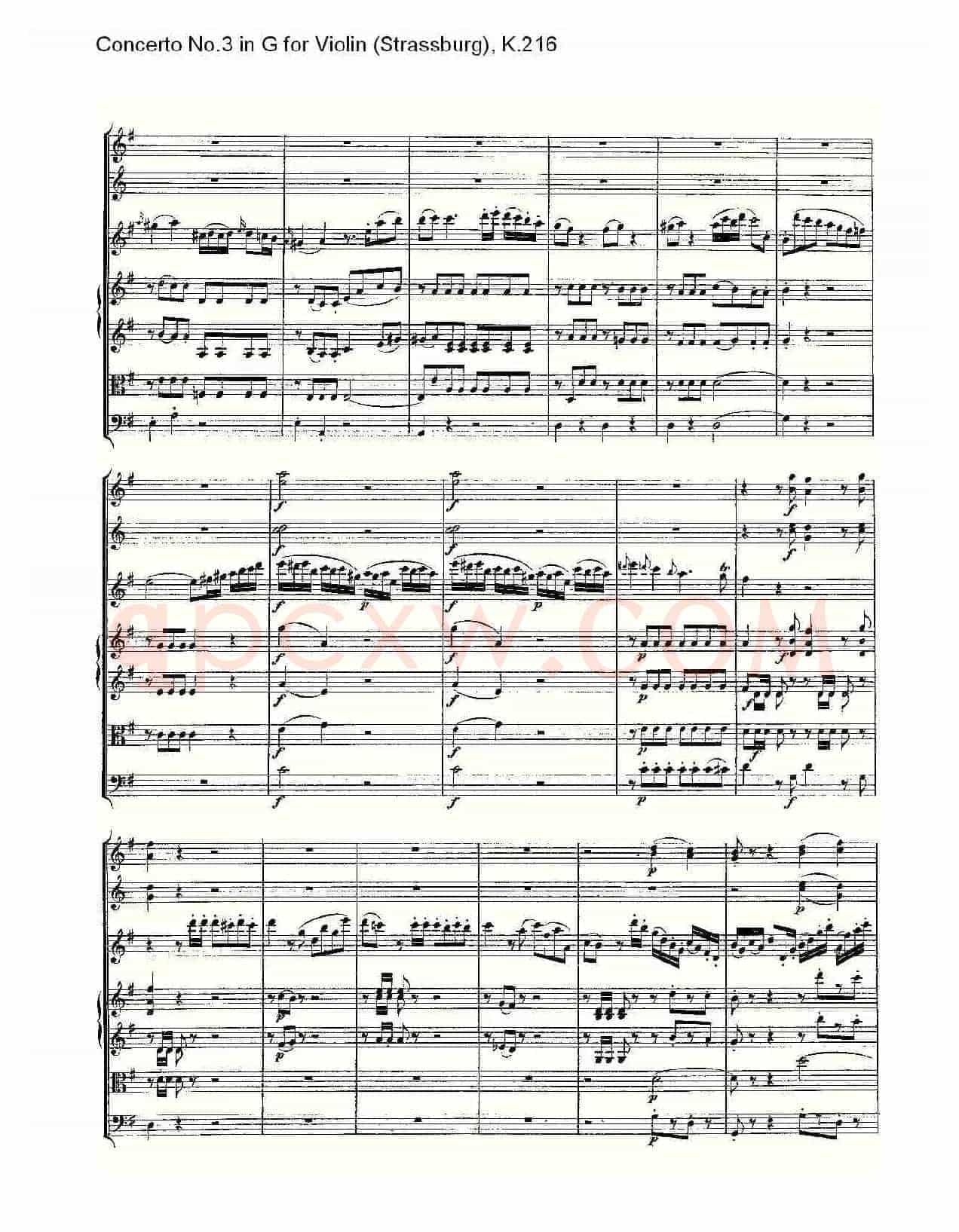 Concerto No.3 in G for Violin K.216(G调小提琴第三协奏曲, K)