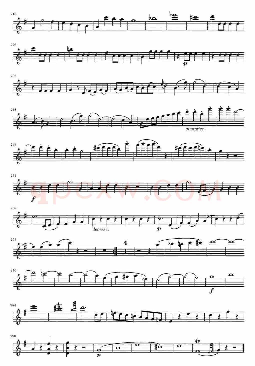 String Quartet KV.387（弦乐四重奏第一小提琴分谱）