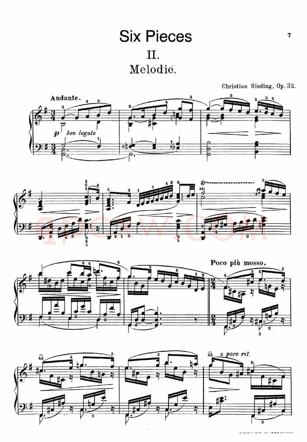 Six Pieces Op.32(6首小品·2. 旋律)