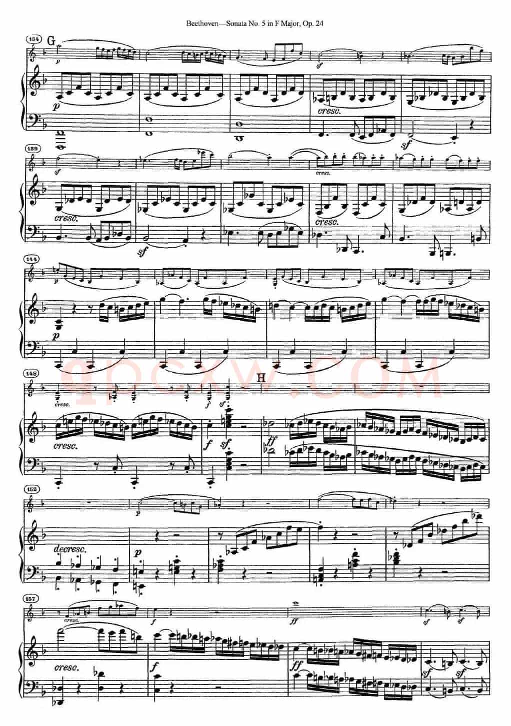 Violin Sonata No.5 in F Major Op.24（小提琴+钢琴伴奏）
